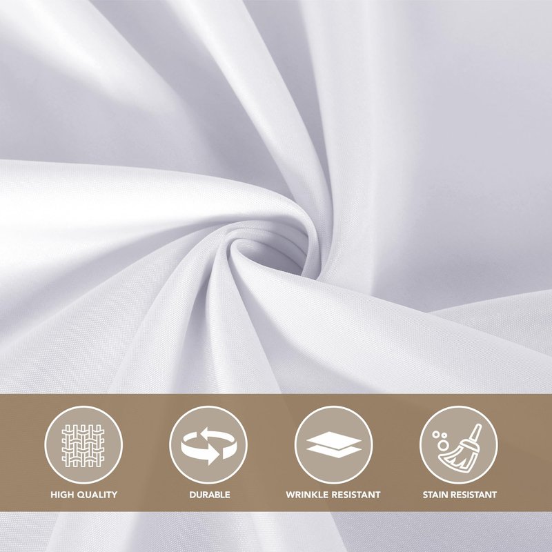 sancua White Table Cloths Rectangle, 8 Pack Tablecoths for 8 Foot Tables - Washable Polyester Fabric Table Cover for Wedding, Birthday Party, Banquet Reception, 60x120 Inch