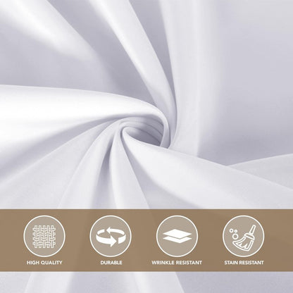 sancua White Table Cloths Rectangle, 8 Pack Tablecoths for 8 Foot Tables - Washable Polyester Fabric Table Cover for Wedding, Birthday Party, Banquet Reception, 60x120 Inch