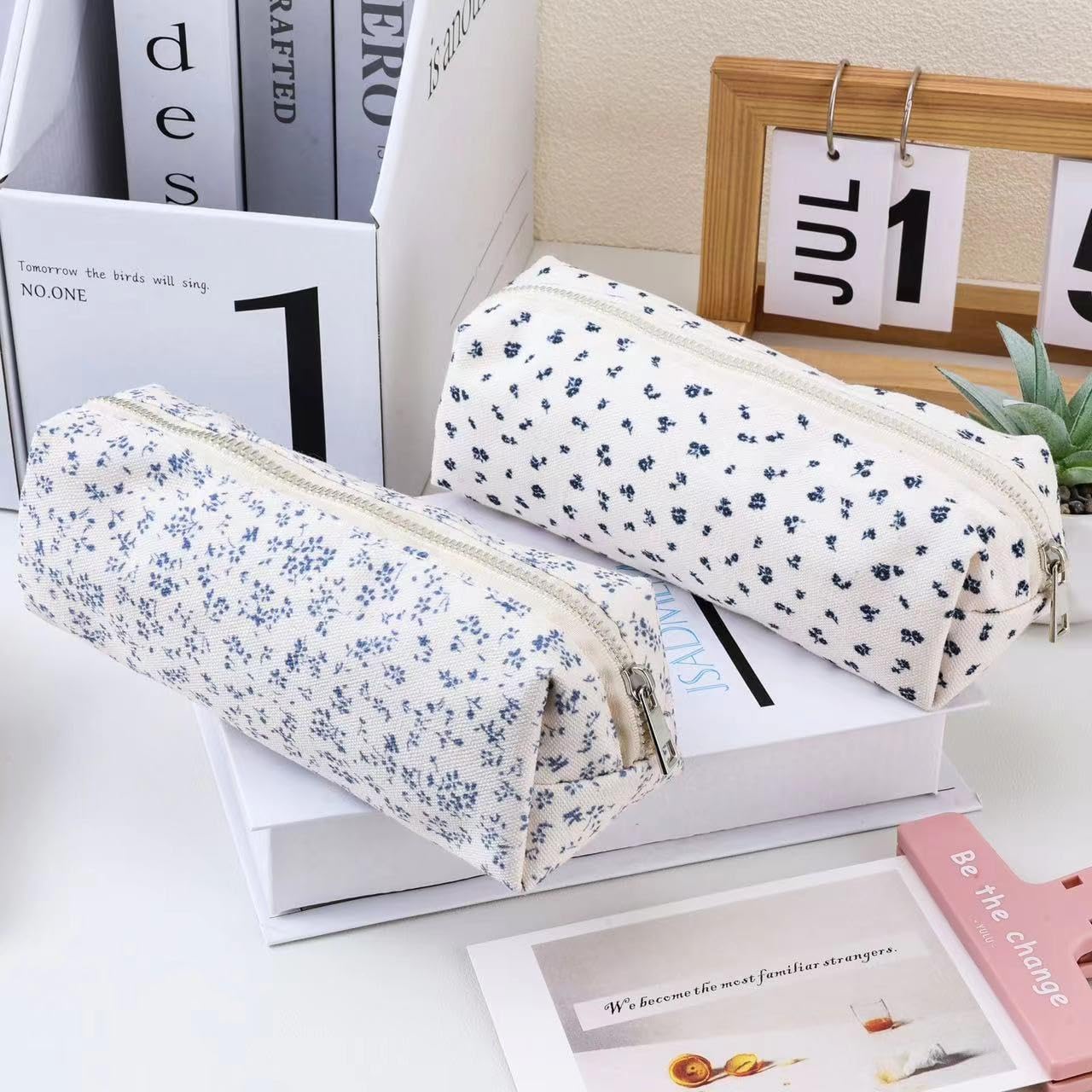 OZAOZ Cute Pencil Case Aesthetic Student Pencil Pouch Coin Pen Pouch Cosmetic Bag Office Stationery Organizer For Kids Teen School (Z-Rose)