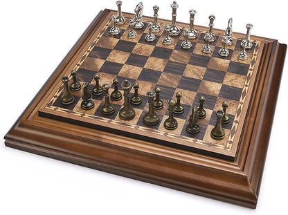 AMEROUS 14 inches Wooden Chess Set with Metal Chess Pieces / 2.5'' King/Storage for Chessmen/Gift Package/Instructions/Classic Board Game