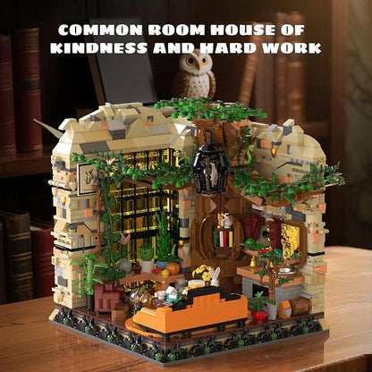 Magic World Huflepuf College Common RoomHarry Modular Architecture Building Blocks Poter with LightCollectible Harry House Model Building Brick Kit for Adults Teens Boys Girls - 2059Pieces