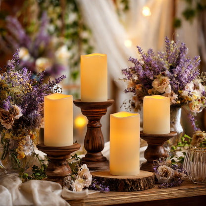 Raycare 3"x4" Outdoor Waterproof Flameless Candles, Battery Operated LED Electric Candles with Remote and Timers, Fake Pillar Candle for Patio, Porch, and Wedding Decor, Ivory, Set of 2