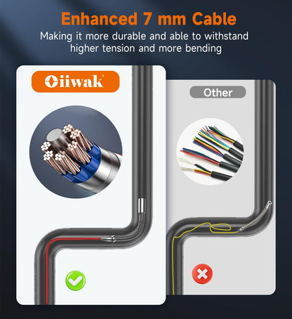Oiiwak Sewer Camera with Locator 100ft, 7 MM Cable 10.1" 1080P Touch-Screen Sewer Pipe Inspection Camera with DVR for Drain Plumbing Pipe, 512 Hz Transmitter, Self-Leveling, Distance Counter, 12LEDs