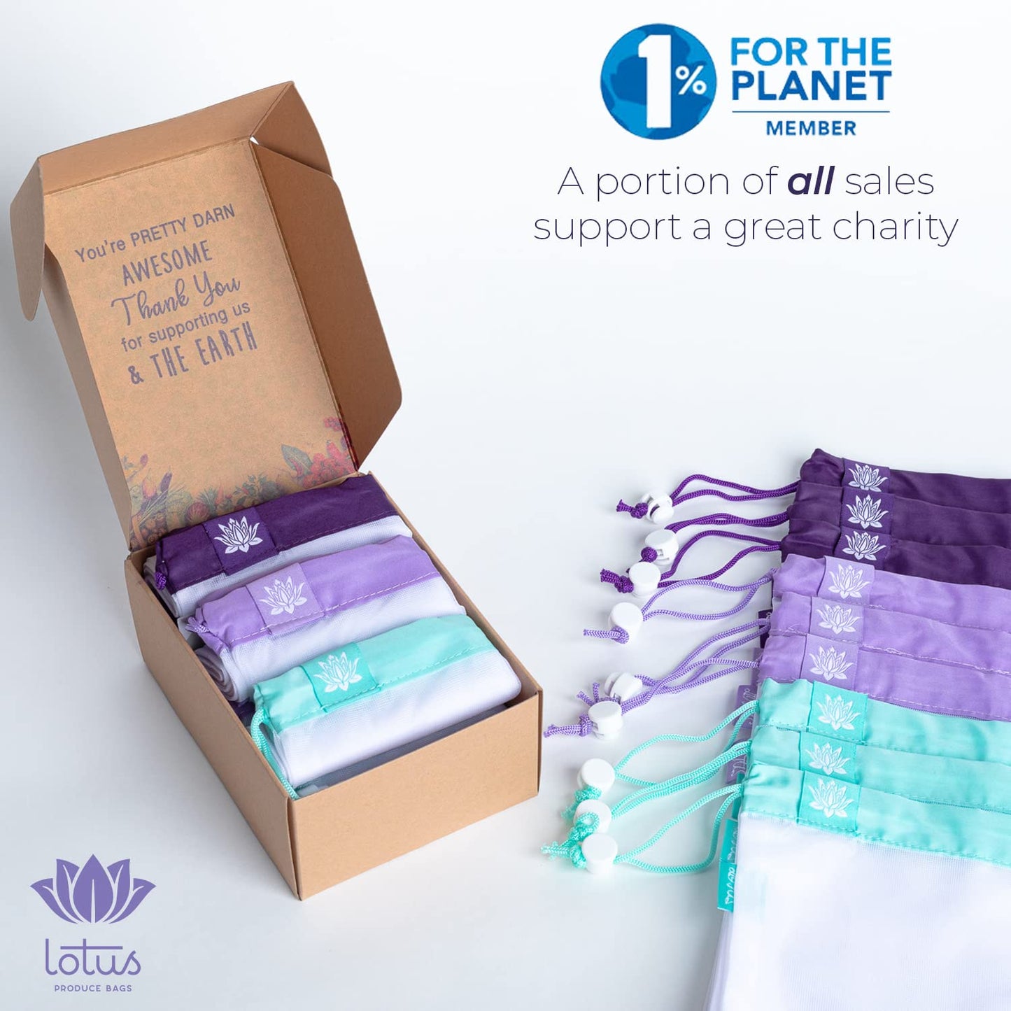 Lotus Produce Bags Reusable produce bags Eco-Friendly Mesh Produce Bags For Groceries