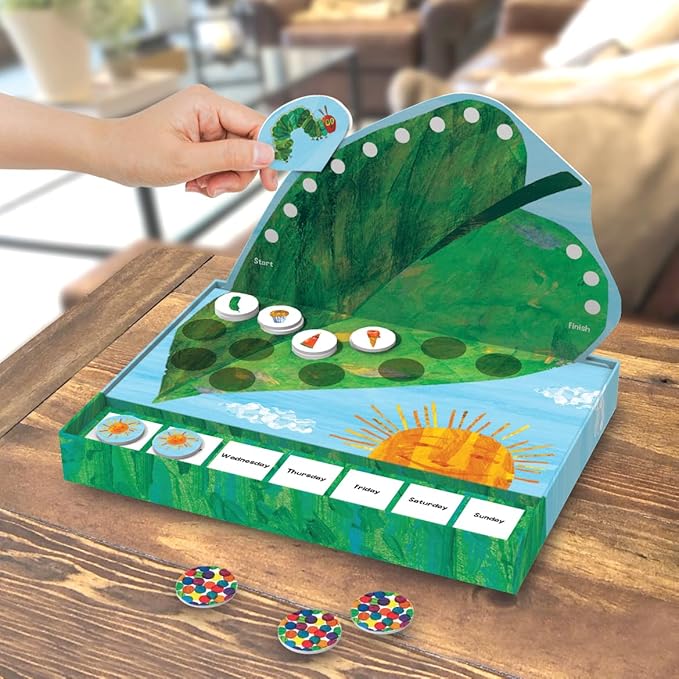 World of Eric Carle  The Very Hungry Caterpillar Snack Match Game – Cooperative Memory Board Game for Kids  Ages 4+ 2‑6 Players 3‑D Leaf Board &amp 31 Tokens Included