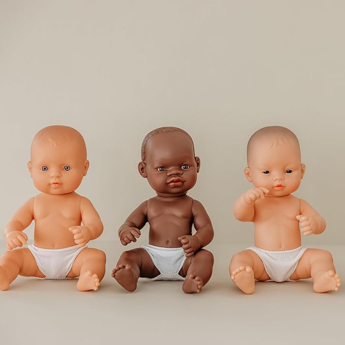 Miniland Doll 12 5/8'' African Girl (Polybag) - Made in Spain Anatomically Correct Quality Inclusion