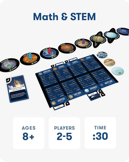SimplyFun Planet Voyagers - Astronomy Children’s Game - Helps Teach Reading &amp Science Skills - 3rd to 5th Grade Level - 2-5 Players for Ages 8 &amp Up