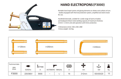 Professional Portable Electric 110 Volt Spot Welder Machine with Replaceable Welding Electrode Arms and 3pcs Hexagon Key (110, Volts)