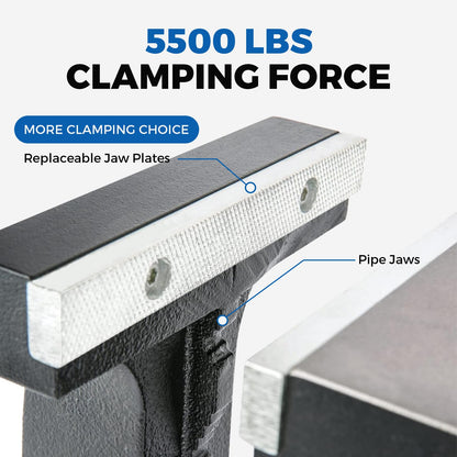 Forward 1705A 6-Inch Hitch Vise Truck Bench Vise Mount Trailer Fits 2" Hitch Receiver