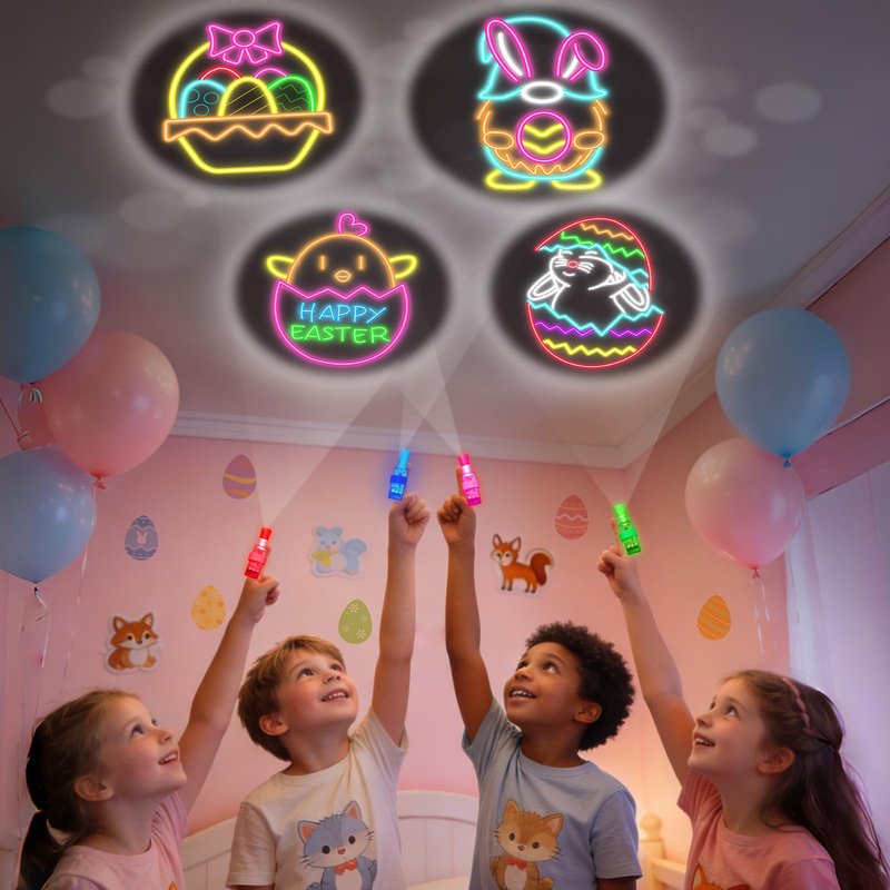 24 Pack Easter Eggs Filled LED Finger Lights ,LED Light Up Toys Glow In The Dark Non Candy Gifts Easter Egg Fillers Easter Hunt Filling Treats Easter Basket Stuffers Party Favor for Kids Boys Girls