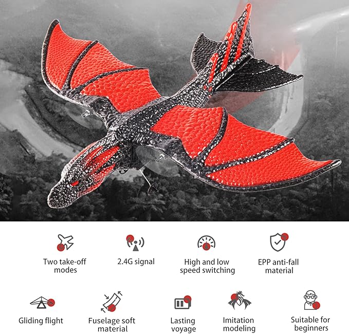 GoolRC Remote Control Plane RC Airplanes 2.4Ghz Remote Control Airplane with Gyro Stabilizer EPP Foam Glider Toy for Beginners Adults 2 Batteries
