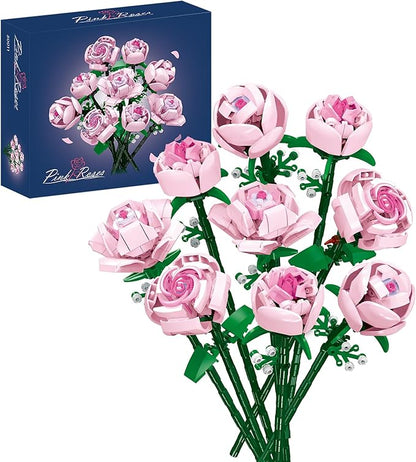 Flowers Building Set for AdultsRoses Gift for Her or Him for ChristmasAnniversaryValentine's DayBotanical CollectionArtificial Flowers Home Decoration 741 pcs