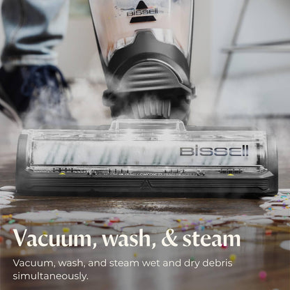 Bissell CrossWave HydroSteam Deluxe Steam Mop, 3-in-1 Wet Dry Vacuum Mop with Steam Function, Hard Floor Cleaner Machine with Sanitize Formula, Green, 3515G