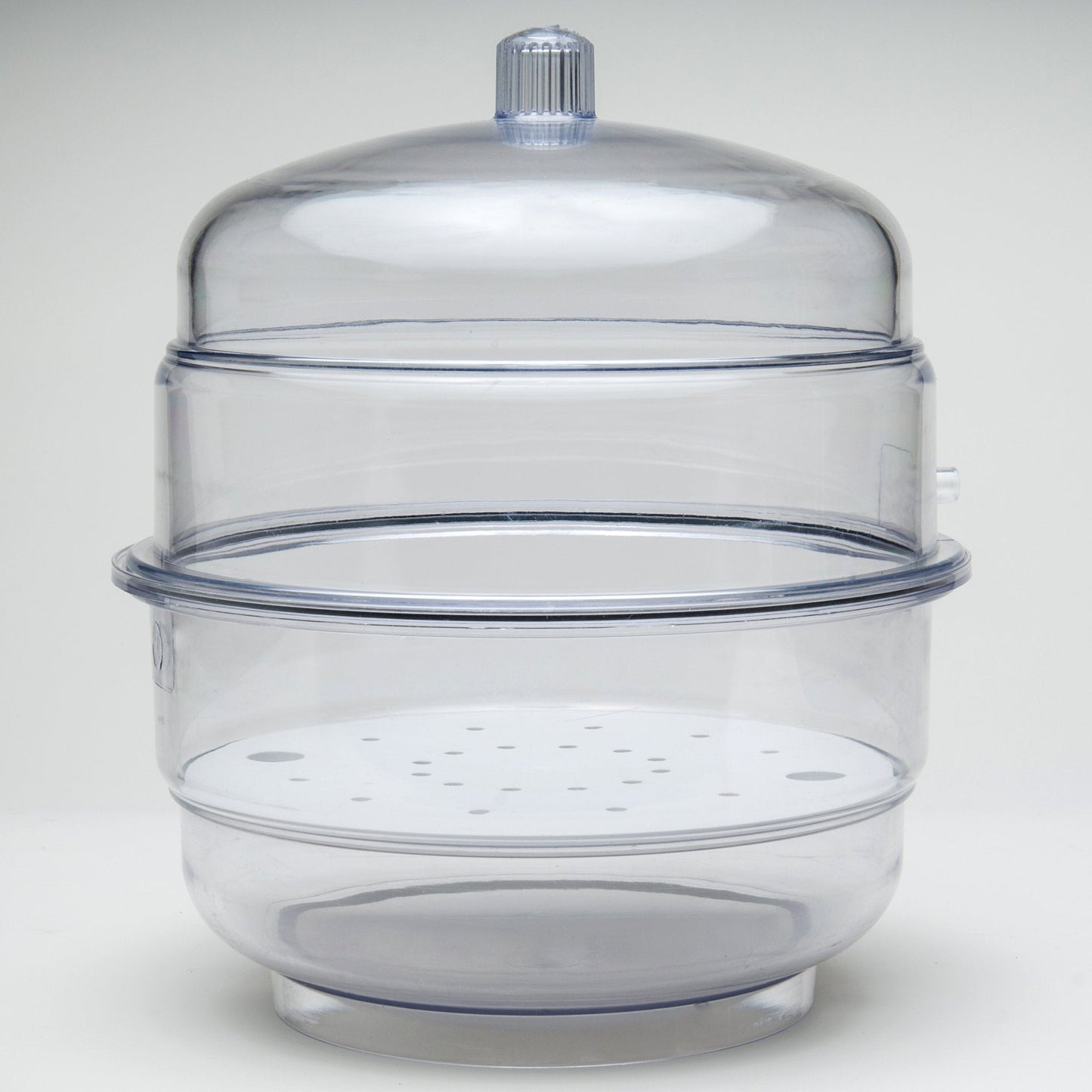 SP Bel-Art "Space Saver" Polycarbonate Vacuum Desiccator with Clear Polycarbonate Bottom; 0.31 cu. ft. (F42027-0000) Made in USA