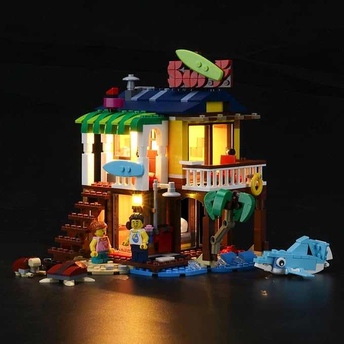 LED Light Kit Compatible with Lego Surfer Beach House - Lighting Set for Creator 31118 Building Model (Model Set Not Included)