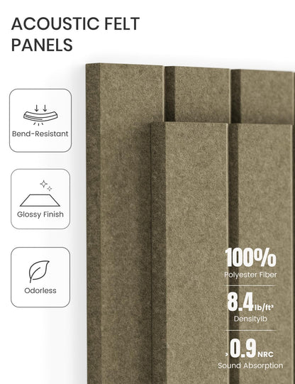 Felt Bulletin Board Tiles -28"x18" with 40 Adhesive Tabs, Cork Board Alternative for Office Decor, Push Pin Board Wall Organizer 6-Pack (Earth Brown)