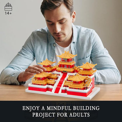 Chinese Architecture Micro Building Set Famous Architecture of Epang Palace Model Set Creative Collection Toys Gifts for Adults Teens 14+ (1896 Pcs)
