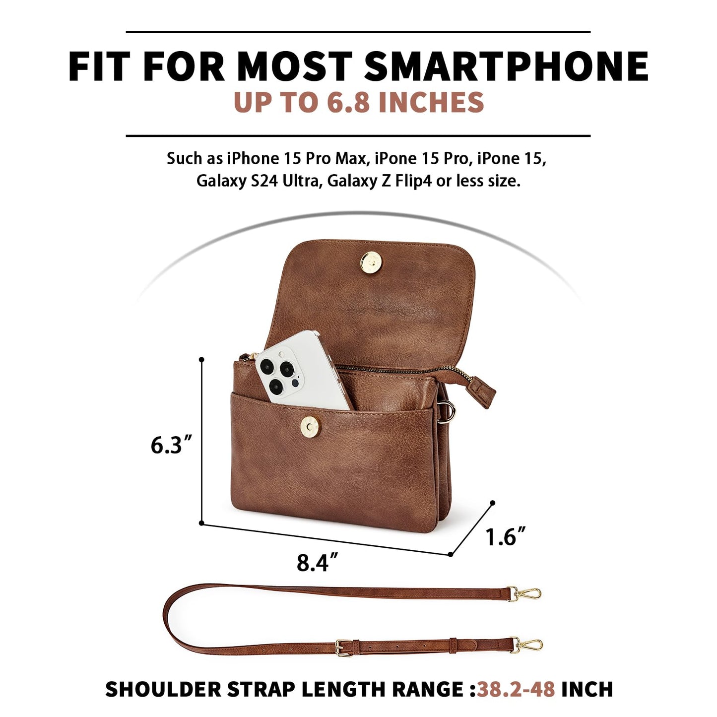 CHOLISS Small Crossbody Bags for Women, Vegan Leather Cell Phone Purse, Mini Travel Purse with Adjustable Strap