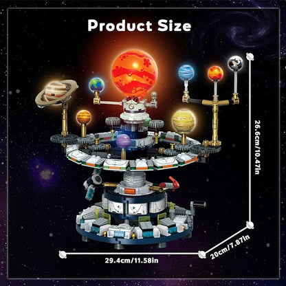 Spinning Solar System Space Building KitCompatible with Lego Space with 9 Planets Rotatable &amp Rocket Sets STEM Educational Space Toy Solar System for Kids for Boys Girls 6-14 and Adults(964 Pcs)