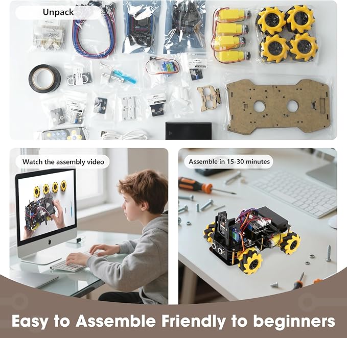 Robotics Kit for Kids Ages 8–12 12-16 ACEBOTT Smart Robot Car Kit with 3MP Camera STEM Toys for Boys Compatible with Arduino &amp ScratchApp &amp Remote ControlSTEM Gift for Boys GirlsTeens an