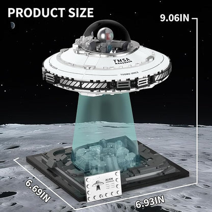 BNG UFO Space Building Blocks UFO Toy Building Sets Galaxy Star Spaceship Building Kit Home Office Decor Creative Gift for Girls and Boys 8-14
