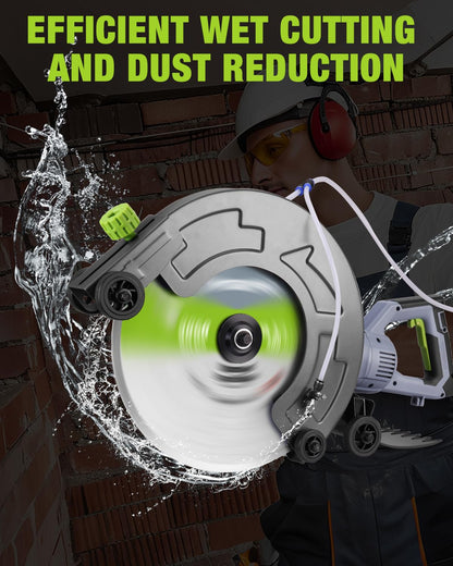 WORKPRO 16 Inch Wet Concrete Saw with Water Cutting Attachment, 1600W 3100RPM Electric Concrete Saw, Max Cutting Depth 6.69", Ideal for House, Foundation, Courtyard Renovation
