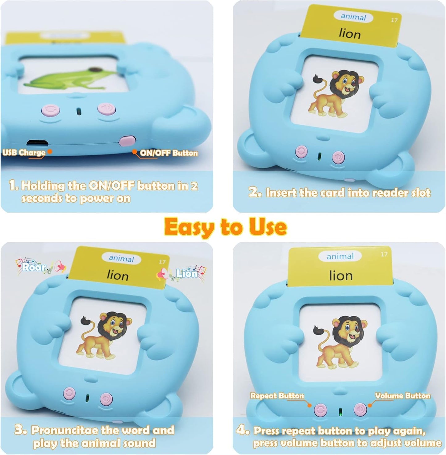 MAYAPHILOS 510 Sight Words Brazilian Portuguese and English Talking Flash Cards, Learn for Kids Language Learning Speech Therapy Toys for Toddlers