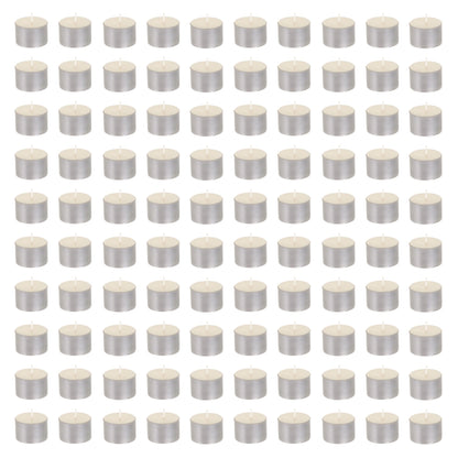 Mega Candles 100 pcs Unscented Jumbo Ivory Tea Lights Candles, Pressed Wax Candle 8 Hour Burn Time, Home Décor, Wedding Receptions, Occasions, Festivities, Events, Meditations, Prayers, Vigil, Altar