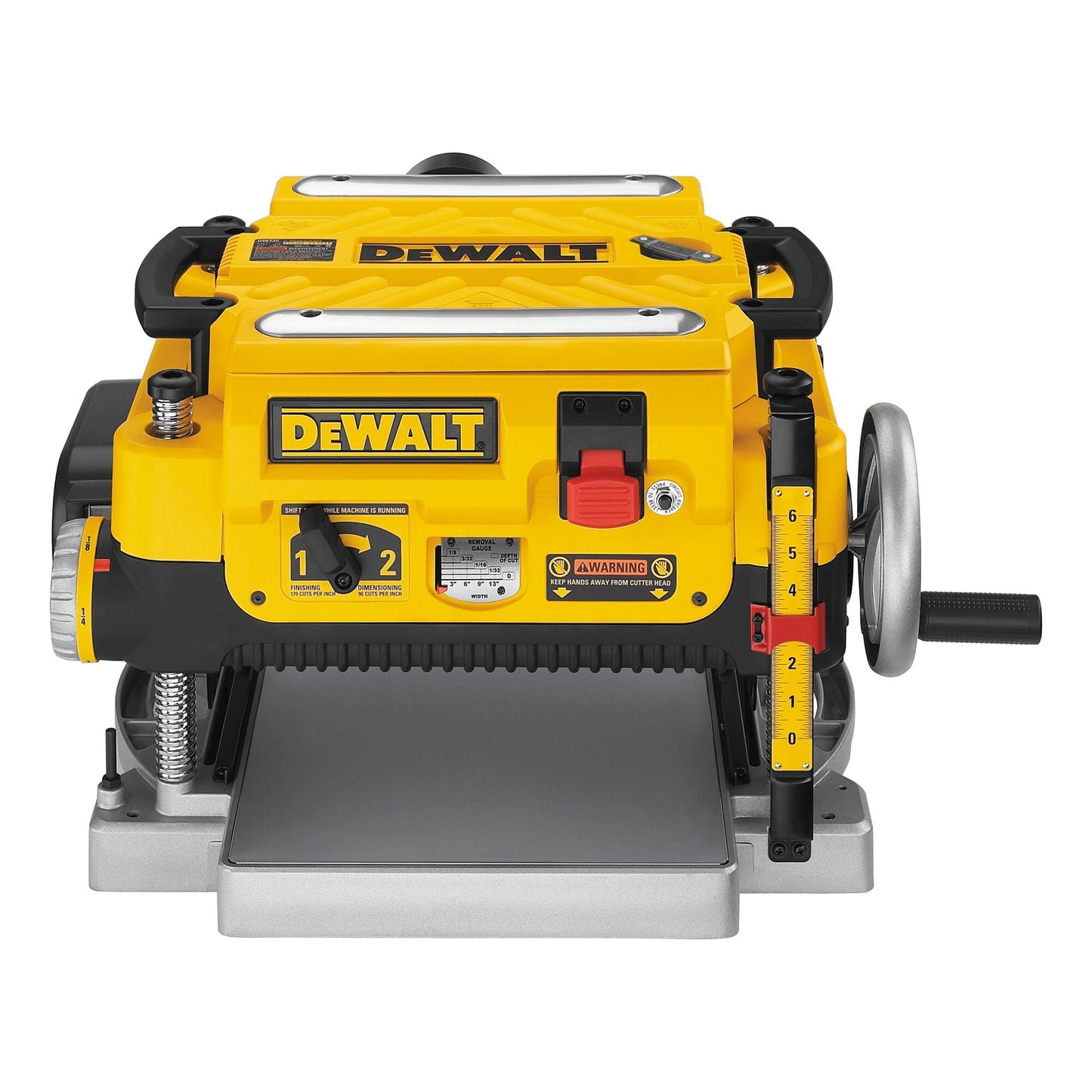 DEWALT Planer, Thickness Planer, 13-Inch, 3 Knife for Larger Cuts, Two Speed 20,000 RPM Motor, Corded (DW735)
