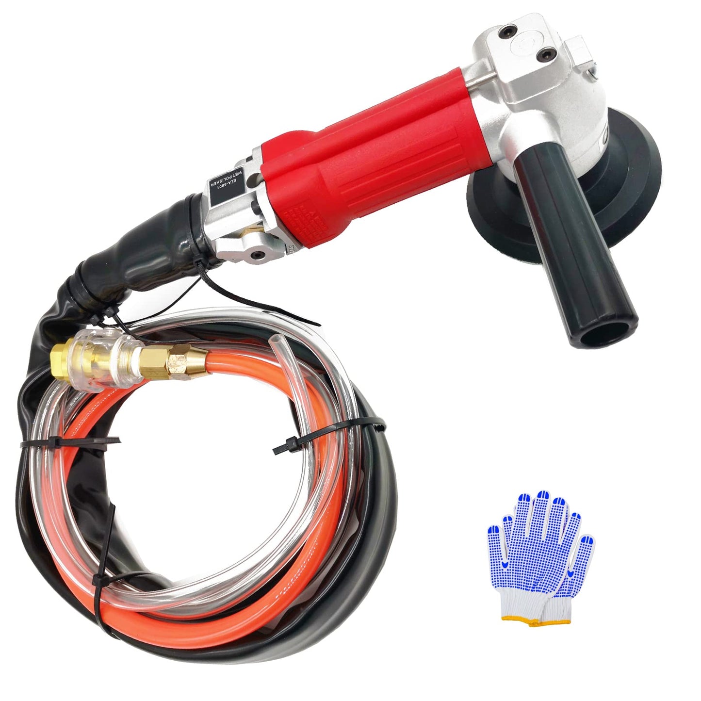 SDRTOP Air Wet Stone Polishers 4 Inch Pneumatic Water Grinders Air Powered Wet Sander with Rear Exhaust 5500 Rpm for Granite Marble Concrete Polishing