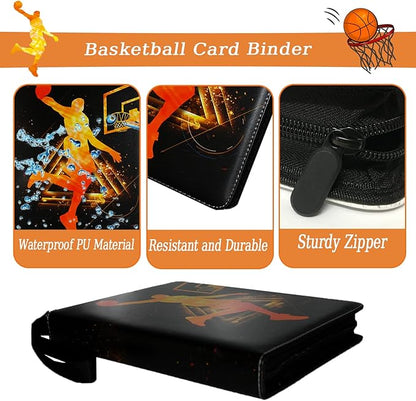 Basketball Cards Binder 900 Pockets Trading Cards Holder Card Collectors AlbumTrading Card Binder 9 Pocket with 50 Removable Sleeves for Basketball Card and Sports Card
