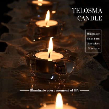 Natural Ivory White Beeswax Tealight Candles in Metal Aluminum Cup - Organic Small Candle Natural Scent Smokeless 4-5 Hours Burning - Pack of 12