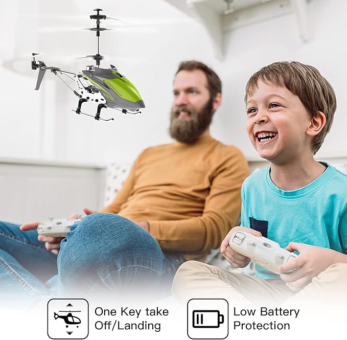 Cheerwing Remote Control HelicopterSYMA S107H Mini RC Helicopter with GyroAltitude Hold One Key Take Off/Landing for Adults Kids(Green)