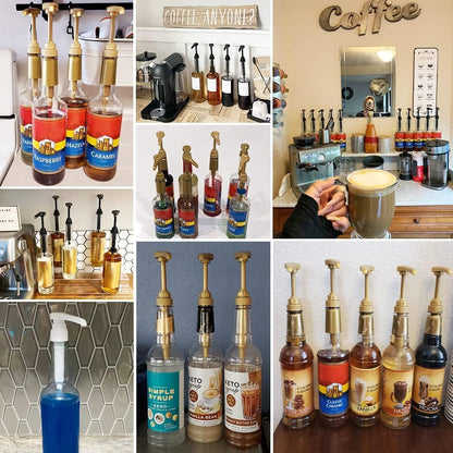 24 pcs Syrup Pumps with Cap to Avoid Dripping, Leak Proof Coffee Syrup Dispenser, Fits 25.4 Oz/750ml Coffee Flavoring Syrup Bottles, Great for Home & Coffee Bar Drinking Mixes, Cocktails, Beverage