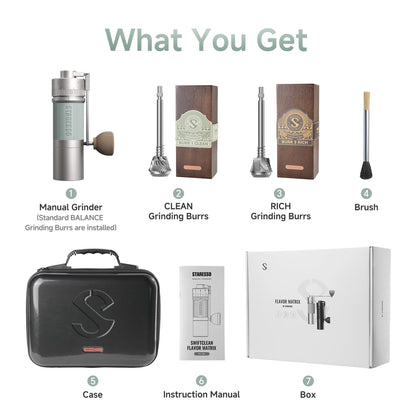 2026 STARESSO D9+ Flavor MATRIX Manual Coffee Grinder, Innovative Stainless Steel 3-Burrs with 0.008MM Adjustable Hand Grinder for Espresso/Pour Over