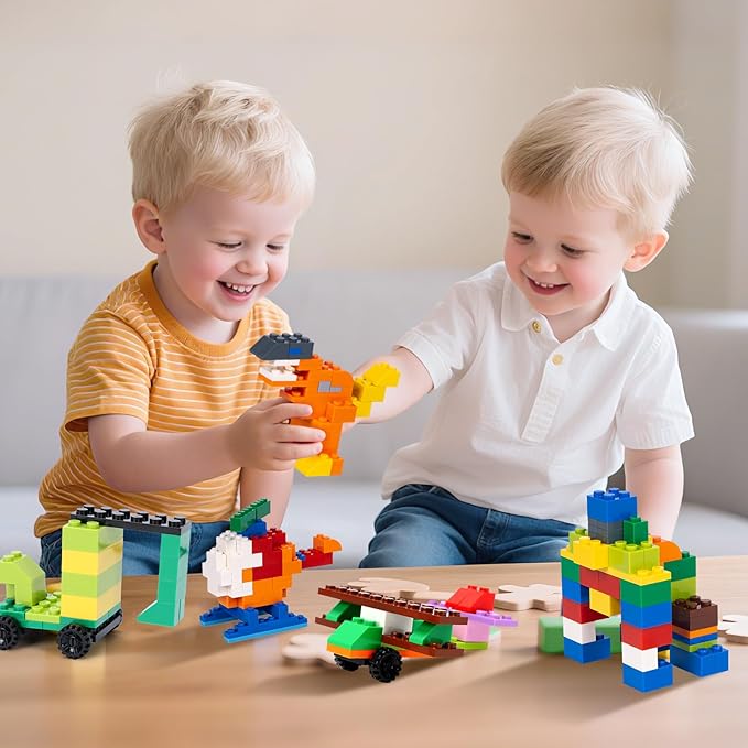 Lekebaby Classic 1546 Pieces Building Bricks with 46PCS Wheel Accessory Kit Basic Brick Set for Kids Creative Play Compatible with All Major Brands Educational Toy for Boys Girls 6 Years Old and Up