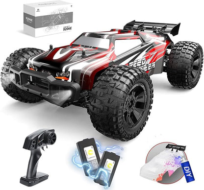 DEERC 9206E DIY Extra Shell 1:10 Scale Large RC Cars48+ KM/H Hobby Grade High Speed Remote Control Car for Adults BoysAll Terrain 4WD 2.4GHz Off Road Monster RC Truck with 2 Battery for 40+ Min Play