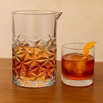 Cocktail Mixing Glass, 24 FL OZ Crystal Stirring Glass, Durable Thick Bottom Heavy Base Design, Bartender Gifts for Men, Elegant and Functional Home Barware Tools