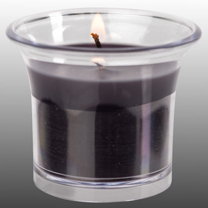 HYOOLA Clear Cup Scented Votive Candles - Black - 12 Hour Burn Time - 4 Pack - European Made