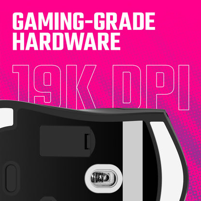 Cooler Master MM712 Wireless Gaming Mouse Black with Adjustable 19,000 DPI, 2.4GHz and Bluetooth , Ultraweave Cable, PTFE Feet, RGB Lighting and MasterPlus+ Software