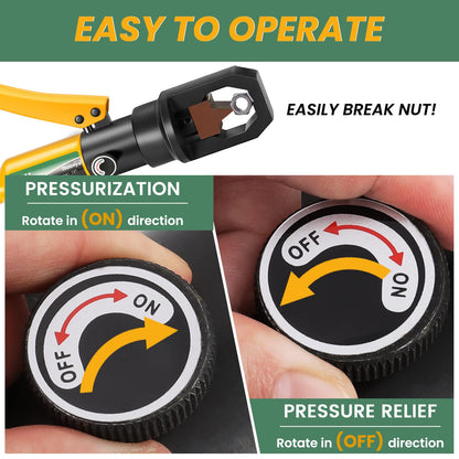 Huanyu Hydraulic Nut Splitter Tool Heavy Duty Nut Separator Portable Cracker Force 10T Cutting Range M27-M34 M34-M41 for Removing Rusty Broken Damaged with Storage Box YP-41