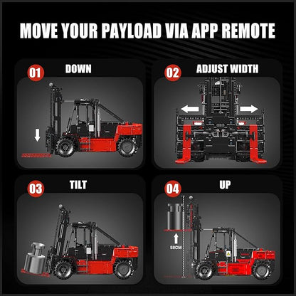 Mould King Technique Forklift Truck Toy 1:6 Scale 17045 Building Blocks Kit MOC Remote Control Heavy-Duty Shelf Lifted Truck Model Toy Gifts Toys for Age 14+/Adults (4579 Pieces)