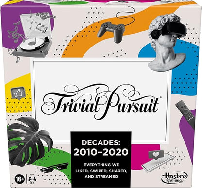 Hasbro Gaming Trivial Pursuit Decades 2010 to 2020 Board Game for Adults and Teens Pop Culture Trivia Game for 2 to 6 Players Ages 16 and Up