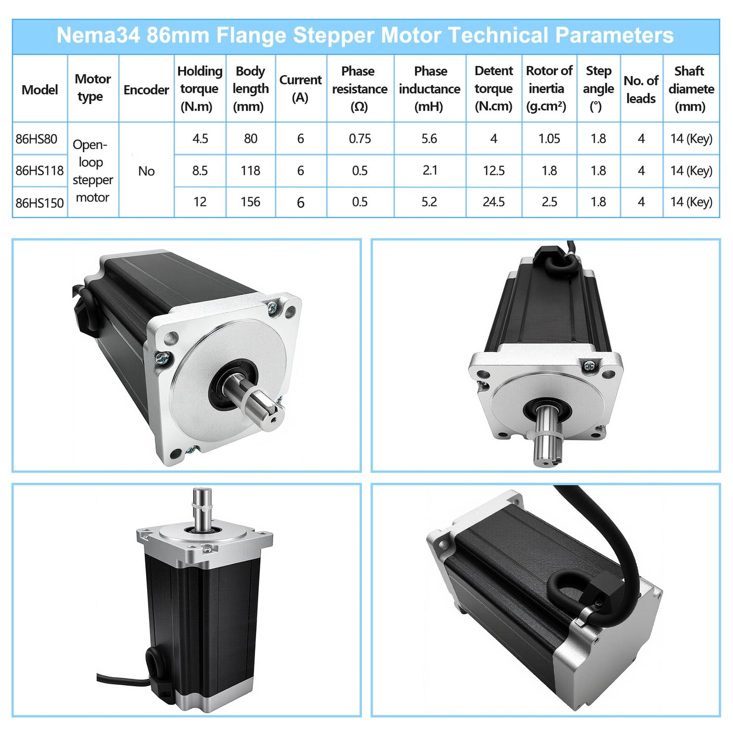 3 Axis CNC Controller Kit Nema34 86mm Stepper Motor 4.5Nm 640oz.in 2-Phase 6A, Step Motor Driver, 400W 60V Power Supply, Mach3 Control Card for CNC Router Machine Engraving