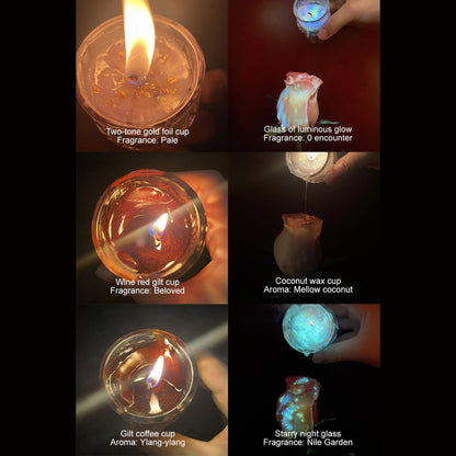Low Temperature Candles Wine Cup Shaped in The Dark Scented Candles Low Heat Romantic Wax Play Candles Body Safe Low Temp Drip Candles Massage Soy Candles (F)