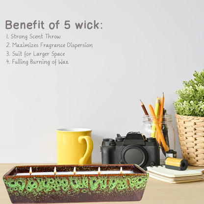 Scented Candles - 5 Wicks Large Peppermint Candle for Home Scented, 24 oz Aromatherapy Candle Gifts for Women, Decorative Natural Soy Candles with Long Lasting for Mother's Day Birthday Anniversary
