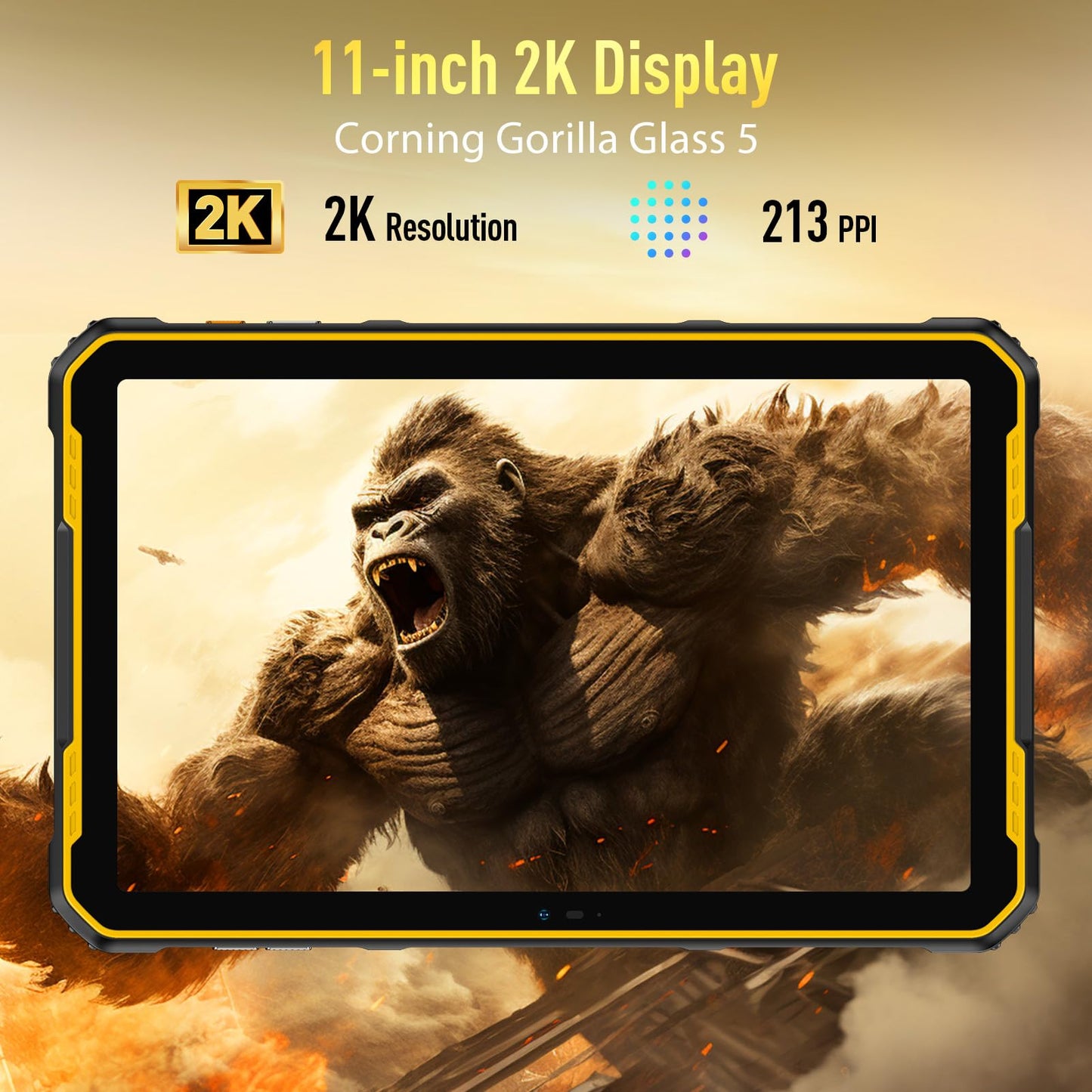 Ulefone Armor Pad 2 Rugged Tablet 4G, 18600mAh(33W), 11-inch 2K Display, IP68/69K, MTK Helio G99 16GB + 256GB Android 13, Dual Speakers, uSmart Expansion Connector, 48MP + 16MP, WiFi 6/GPS/NFC - Black