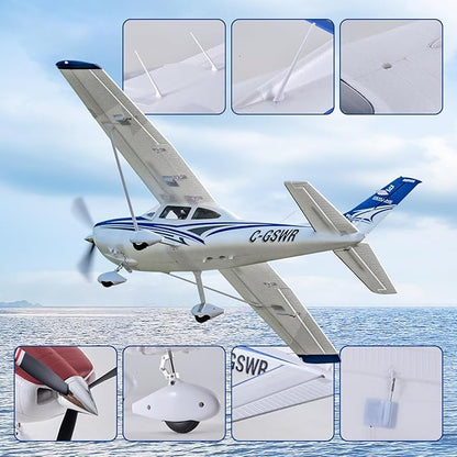 Fms Rc Planes for Beginners Remote Control Airplane for Adults Single-Engine Propeller Airplane 1500MM Cessna 182 Red 6 Channel Hobby Rc Airplanes PNP (No Radio Battery Charger)