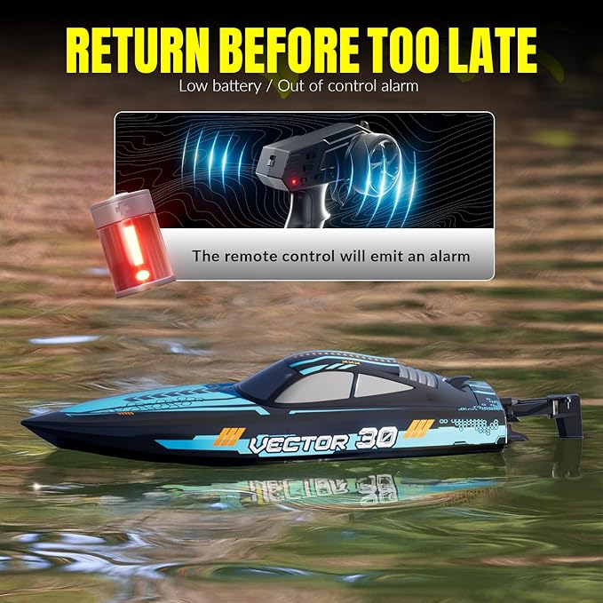 volantexrc RC Remote Control Boat for Pool2.4Ghz Control RC Boats for Adults Lake Electric Boat with Water Cooling System 2Rechargeable Batteries (Blue)