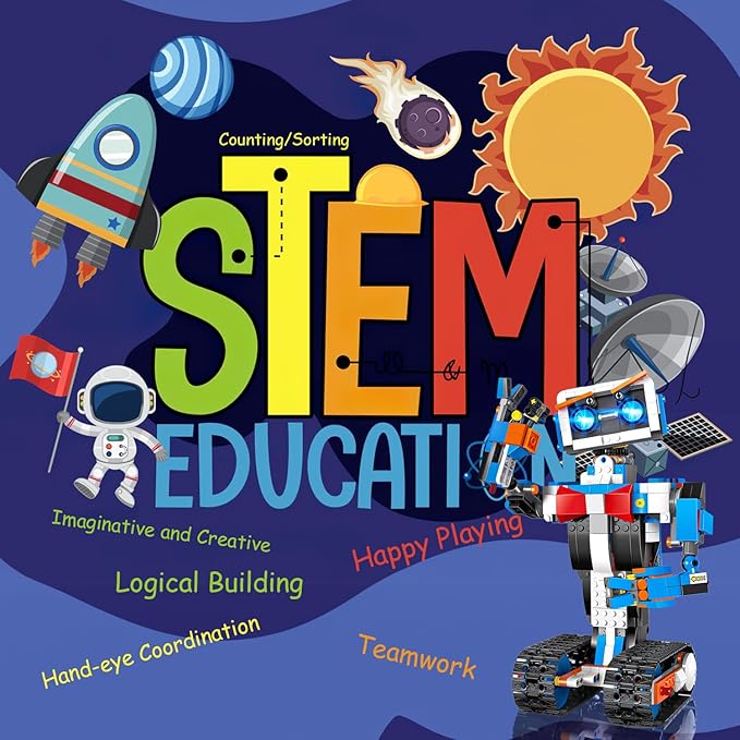 okk Robot Building Toys for Boys STEM Projects for Kids Ages 8-12 Remote &amp APP Controlled Engineering Learning Educational Coding DIY Building Kit Rechargeable Robot Toy Gifts for Girls